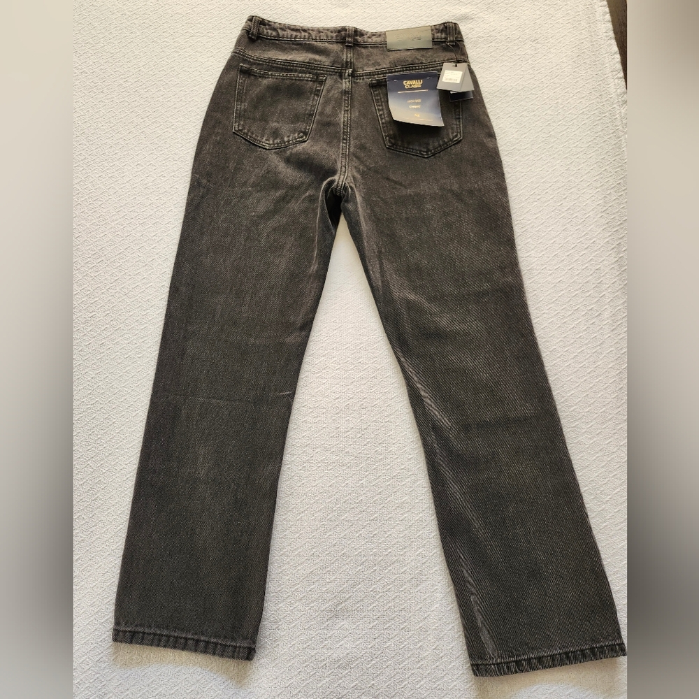 CAVALLI CLASS NWT Black 5-Pocket Straight High-Rise Cropped Jeans. Size M. - Picture 9 of 16
